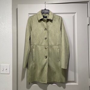 NWOT Tahari Faux Suede Green Jacket XS